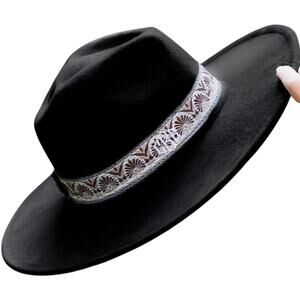 MarleyLilly wide brim Hat with detachable monogrammed trim. Brand New-one size